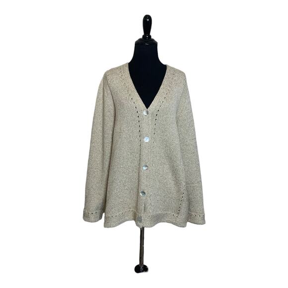 Roisin McCarthy beige button long sleeves cardigan sweater size XL - Picture 7 of 8